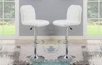 ZUN Adjustable stool Chair White Faux Leather Clean Lines Seat Chrome Base Modern Set of 2 Chairs / B011P151352
