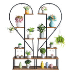 ZUN 2pcs 6 Layers Half Heart Iron Wood Suitable For Garden Balcony Patio Lawn Home Decoration 76987031