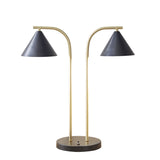 ZUN 2-Light Metal Table Lamp with Chimney Shades B03596584