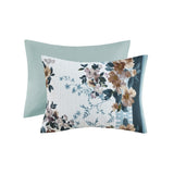 ZUN 5 Piece Cotton Floral Comforter Set with Throw Pillows B035128864