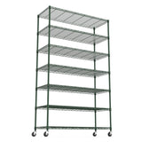 ZUN 7 Tier Wire Shelving Unit, 2450 LBS NSF Height Adjustable Metal Garage Storage Shelves with Wheels, W155091052