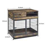 ZUN Furniture Dog Cage Crate with Double Doors ,Rustic Brown,31.5"WX22.64"DX30.59"H W1903P151322