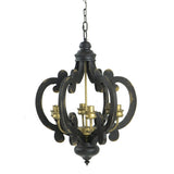 ZUN French Country Wood Chandelier, 6-Light Farmhouse Pendant Light Fixture with 28" Adjustable Chain W2078137918