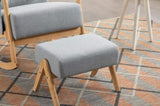 ZUN COOLMORE Rocking With Ottoman, Mid-Century Modern Upholstered Fabric Rocking Armchair, Rocking W153967879