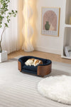 ZUN Scandinavian style Elevated Dog Bed Pet Sofa With Solid Wood legs and Walnut Bent Wood Back, W794125923