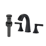 ZUN Widespread Bathroom Sink Faucets Two Handle 3 Hole Vanity Bath Faucet with Drain Assembly W122471405