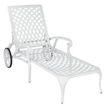 ZUN 193*64.5*93cm Backrest Adjustable Courtyard Cast Aluminum Lying Bed White 04914009