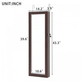 ZUN Fashion Simple Jewelry Storage Mirror Cabinet Can Be Hung On The Door Or Wall W40718051