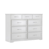 ZUN Bedroom dresser, 9 drawer long dresser with antique handles, wood chest of drawers for kids room, W1162141855
