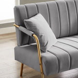 ZUN [New Design] Modern and comfortable beige Australian cashmere fabric sofa, comfortable loveseat with W2272P143269