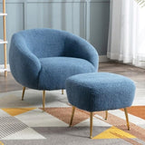 ZUN Orisfur. Modern Comfy Leisure Accent Chair, Teddy Short Plush Particle Velvet Armchair with Ottoman WF287096AAA