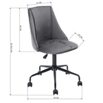 ZUN Velvet Upholstered Task Chair/ Home Office Chair - Grey W131471357