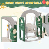 ZUN Toddler Slide and Swing Set 8 in 1, Kids Playground Climber Slide Playset with Basketball Hoop PP321361AAF