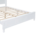 ZUN Queen Size Wood Platform Bed Frame,Retro Style Platform Bed with Wooden Slat Support,White WF308185AAK