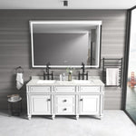 ZUN 72in. W x 48 in. H Frameless Single Bathroom Vanity Mirror in Polished Crystal Bathroom Vanity W1272114890