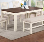 ZUN Classic Dining Room Furniture Rectangular Dining Table 1pc Dining Table Only White Rubberwood Walnut B011120832