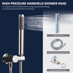 ZUN Shower System Shower Faucet Combo Set Wall Mounted with 10" Rainfall Shower Head and handheld shower 68072436