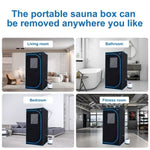 ZUN Portable Black Full Size Steam Sauna tent–Personal Home Spa, with Steam Generator, Remote Control, W782109843