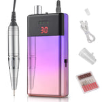 ZUN Electric Professional Nail Drill Kit - gradient purple color with mirrored for manicure lovers, 36692478