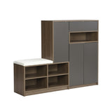 ZUN ON-TREND 2-in-1 Shoe Storage Bench & Shoe Cabinets
, Multi-functional Shoe Rack with Padded Seat, WF314405AAE