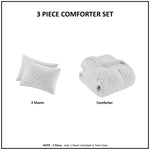 ZUN 3 Piece Tufted Woven Medallion Comforter Set B035128857