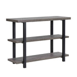 ZUN Gray Wood Sofa Table, Narrow Hallway Table with Shelves, 3-Tier Console Table for Living Room W1071106957