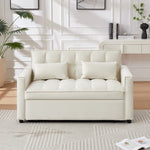 ZUN Modern Velvet Convertible Loveseat Sleeper Sofa Couch with Adjustable Backrest, 2 Seater Sofa With W1123137402