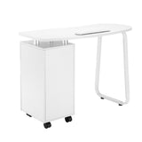 ZUN Manicure Table Unilateral Square/2 Drawers/1 Door/Ceramic Handle/With Hand Pillow/With Wheels White 44342911