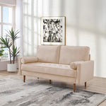 ZUN 69” Upholstered Sofa Couch Furniture, Modern Velvet Loveseat, Tufted 3-seater Cushion with Bolster B082111394