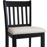 ZUN Casual Seating Black Finish Chairs Set of 2 Rubberwood Transitional Slatted Back Design Dining Room W2170140356
