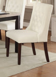 ZUN Modern Faux Leather White Tufted Set of 2 Chairs Dining Seat Chair HSESF00F1503