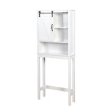ZUN Over-the-Toilet Storage Cabinet, Space-Saving Bathroom Cabinet, with Adjustable Shelves and A Barn W40935622