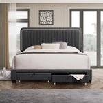 ZUN QUEEN SIZE UPHOLSTERED BED WITH ADJUSTABLE HEIGHT / MATTRESS 10 TO 14 INCHES / LED DESIGN WITH W1867121465