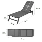 ZUN Outdoor Chaise Lounge Chair,Five-Position Adjustable Aluminum Recliner,All Weather For W41939291