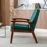 ZUN Mid Century Single Armchair Sofa Accent Chair Retro Modern Solid Wood Armrest Accent Chair, Fabric W117082331