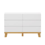 ZUN 47.24"6-Drawers MDF Storage Cabinet,for Bedroom,Living Room,Dining Room,Hallways,White W757104010