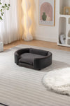 ZUN Scandinavian style Elevated Dog Bed Pet Sofa With Solid Wood legs and Black Bent Wood Back, Cashmere W794125931