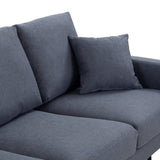 ZUN Modern Grey Three-Seat Sofa with Thick Sponge and Two Pillows, 87.40inch W87672263
