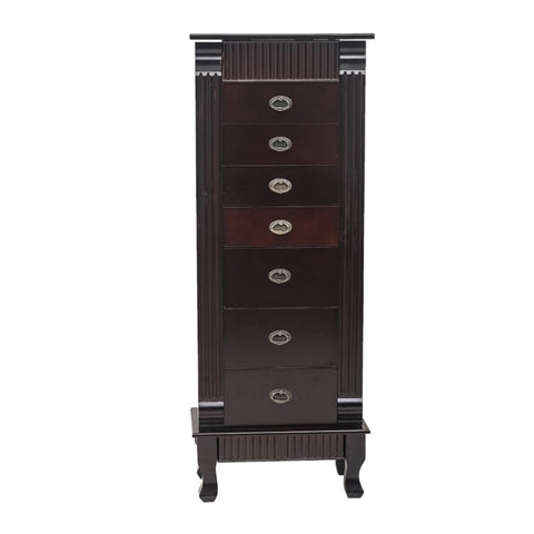 ZUN Standing Armoire Cabinet Makeup Mirror and Top Divided Storage Organizer, Large Standing 32145954
