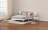 ZUN Queen Size Wood Platform Bed with Gourd Shaped Headboard, Antique White WF315641AAK