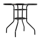 ZUN Outdoor Dining Table Round Toughened Glass Table Yard Garden Glass Table 93152635