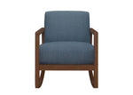 ZUN 1pc Rocker Accent Chair Modern Living Room Plush Cushion Blue Soft Upholstery Hardwood Frame Elegant B011126011
