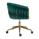 ZUN Modern design the backrest is hand-woven Office chair,Vanity chairs with wheels,Height W2215P147914