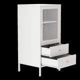 ZUN Steel Accent Storage Cabinet with 1 Doors & 2 Drawers, Free Standing Metal Storage Locker Cabinet W1730115791