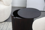 ZUN Smoky Color Round Coffee Table side Table End Table with storage for Living Room Fully Assembled W87647844