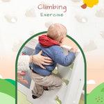 ZUN 5-in-1 Toddler Climber Basketball Hoop Set Kids Playground Climber Playset with Tunnel, Climber, PP300101AAF