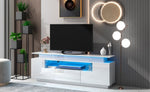 ZUN ON-TREND Modern, Stylish Functional TV stand with Color Changing LED Lights, Universal Entertainment WF287357AAK