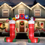 ZUN 9ft 24W 11 LED Lights Christmas Sock Arch Holiday Arch Decoration 20653047