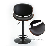 ZUN HengMing Bentwood Adjustable Bar Stools , Upholstered Swivel Barstool, Mix color PU Leather W212P147880