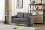 ZUN Contemporary 1pc Loveseat Dark Gray with Gold Metal Legs Plywood Pocket Springs and Foam Casual B01155992